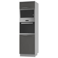 BACKOFEN-HOCHSCHRANK Kvantum D14/RU/60/207 Graphit Matt / Grau Matt 60 / 59 / 207cm - Graphitfarben/Grau, Holz/Holzwerkstoff (60/207/59cm) - Feldmann-Wohnen