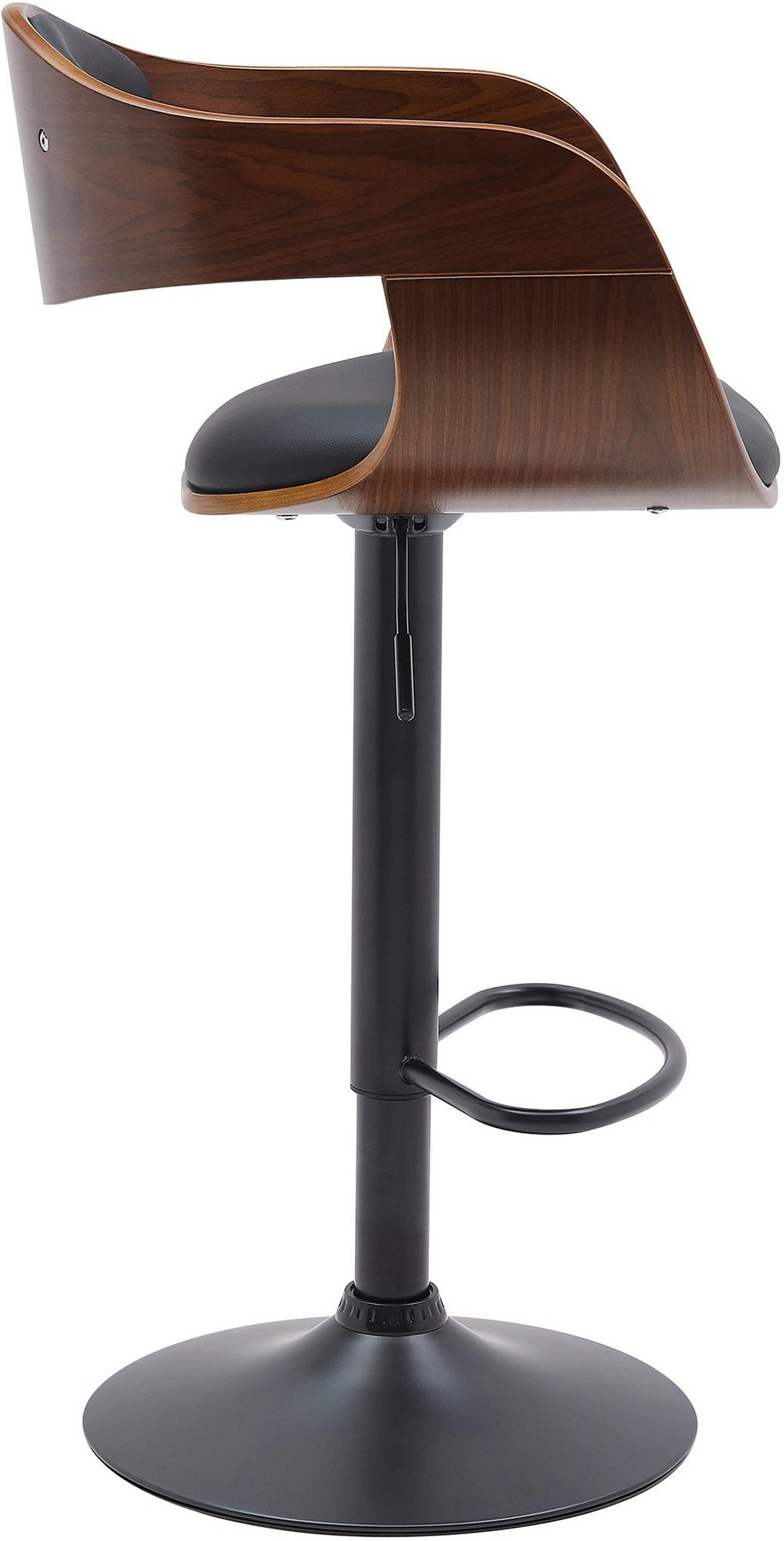 BARHOCKER Kingston 87x48x50 cm walnuss/schwarz - Nussbaumfarben, Holz (48/87/50cm) - furnicato