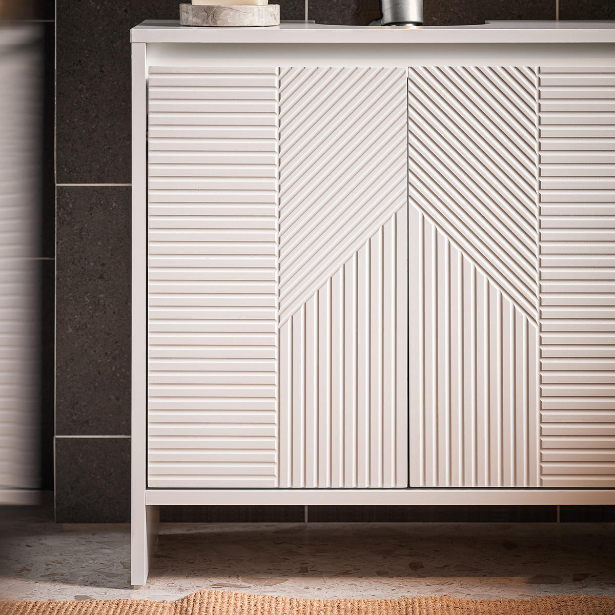 WASCHBECKENUNTERSCHRANK Weiß - Weiß, Holzwerkstoff (60/61/30cm) - SoBuy