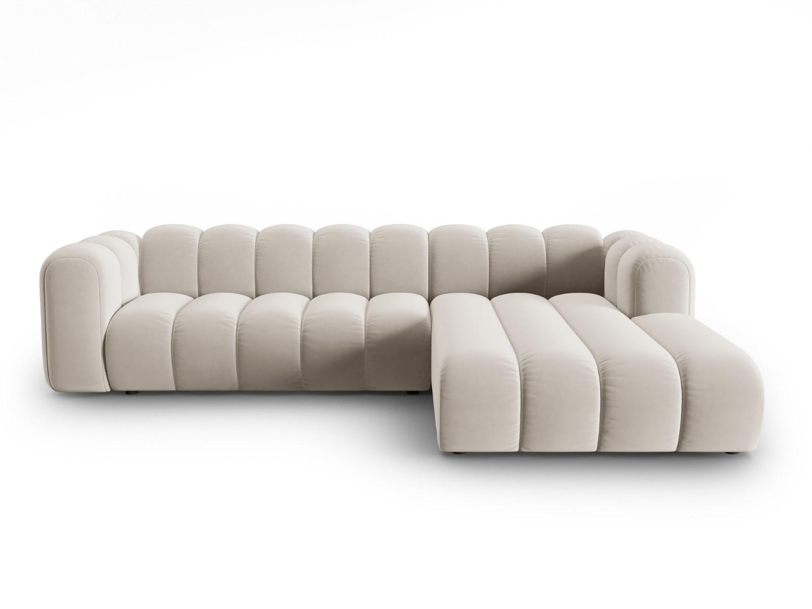 ECKSOFA modular rechts Lupine aus Samt beige 4 Sitzplätze - Beige, Textil (177/290cm) - Micadoni