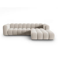 ECKSOFA modular rechts Lupine aus Samt beige 4 Sitzplätze - Beige, Textil (177/290cm) - Micadoni