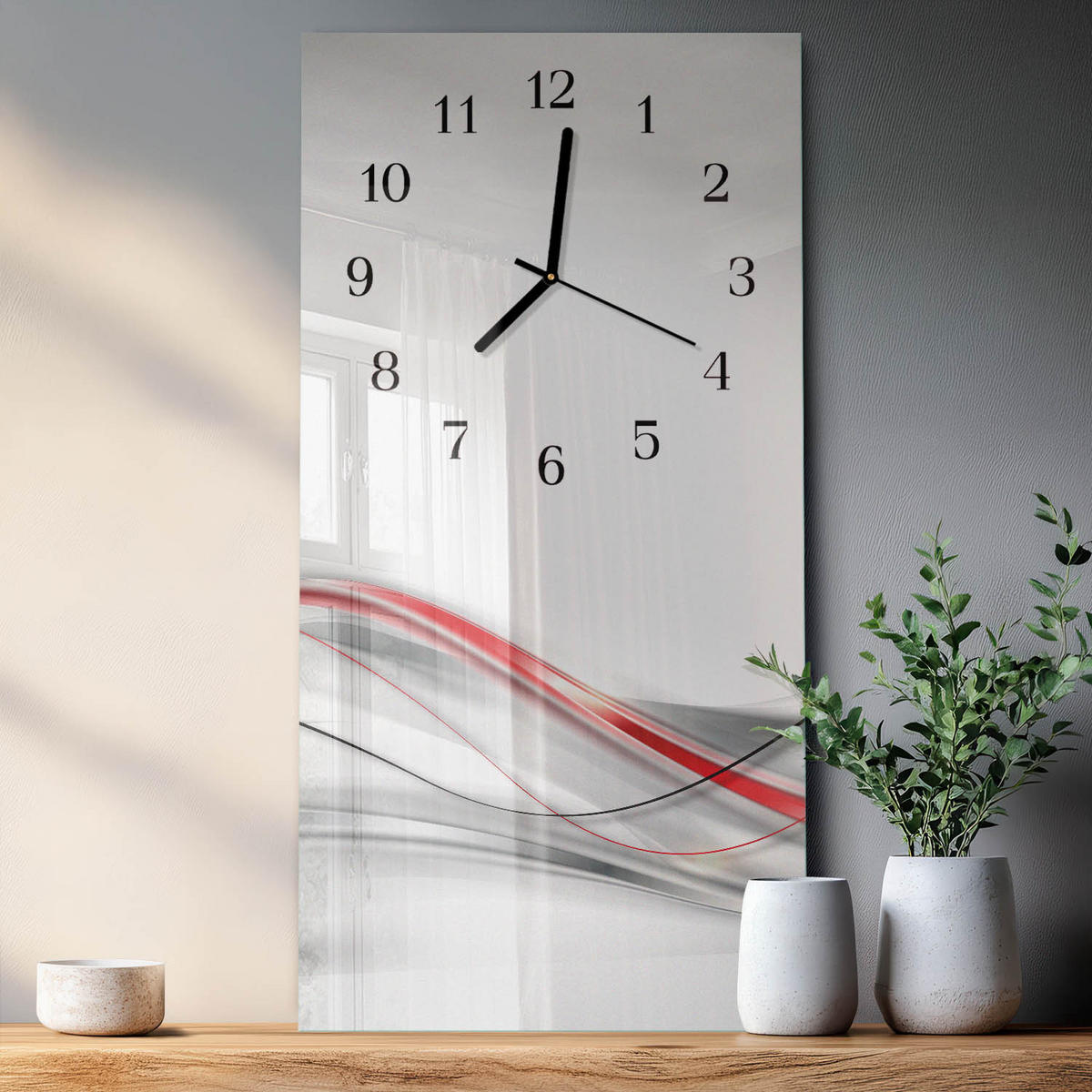 WANDUHR 60x30 cm - Gänseblümchen - Multicolor, Glas (30/60/0.4cm) - TULUP