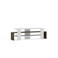 TV-ELEMENT Lenora Weiss Walnuss - Graubraun/Weiß, Holzwerkstoff (150/45/35cm)