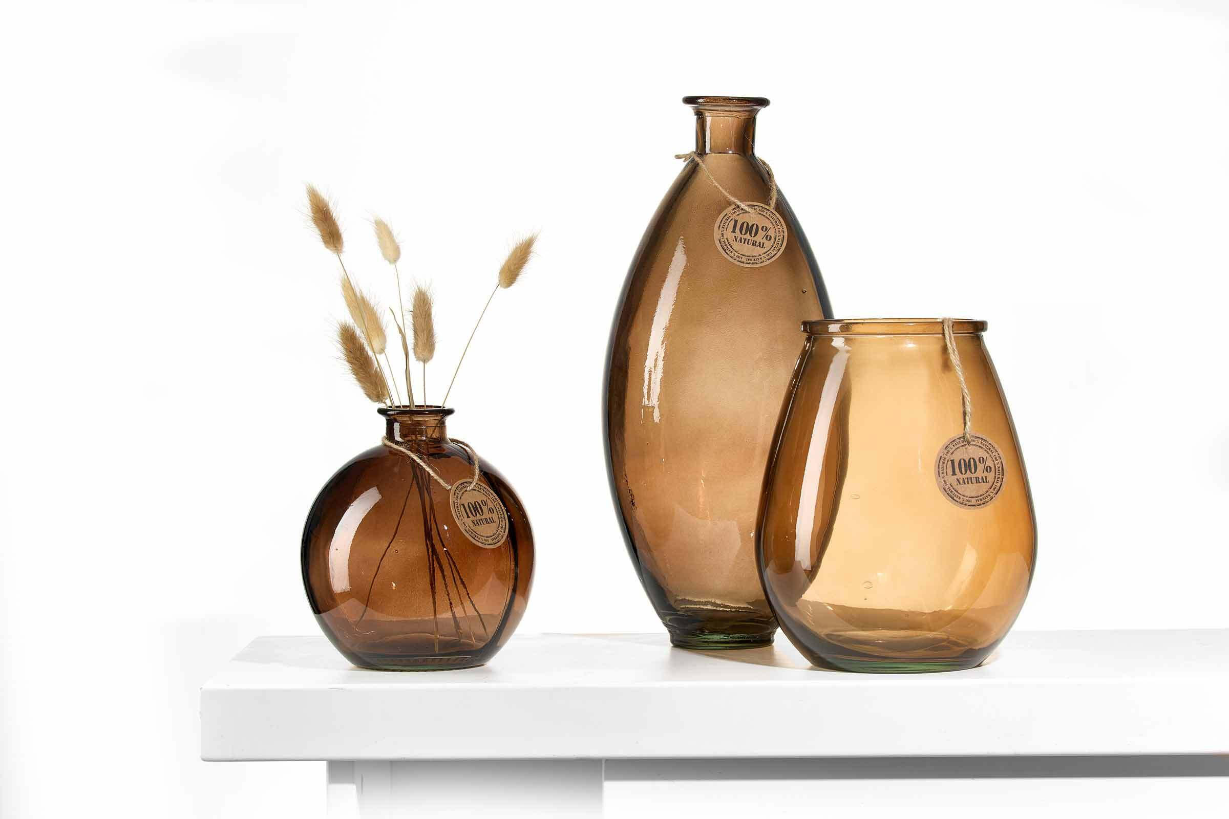 Thumbnail - Ritzenhoff Breker Vase, Braun, Glas, Rund, 39 cm, Dekoration, Vasen, Glasvasen