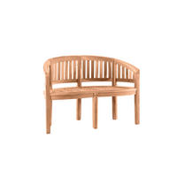 GARTENSITZBANK Teaka 2-Sitzer in Bananenform, 120 cm,Teakholz - Naturfarben, Holz (120/85/53cm) - TPFGarden
