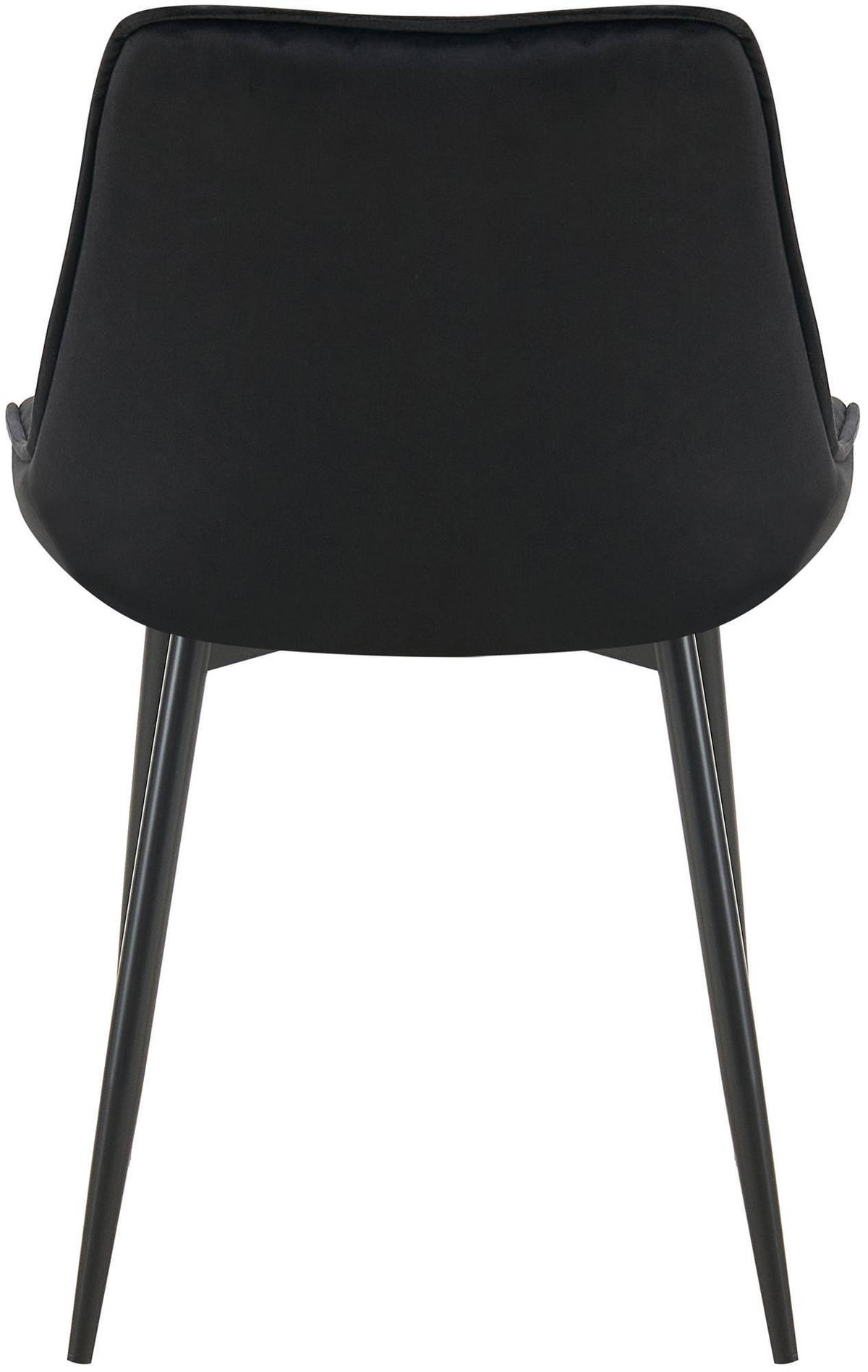 STUHL Samt schwarz - Schwarz, Textil/Metall (52/84/59cm) - CLP