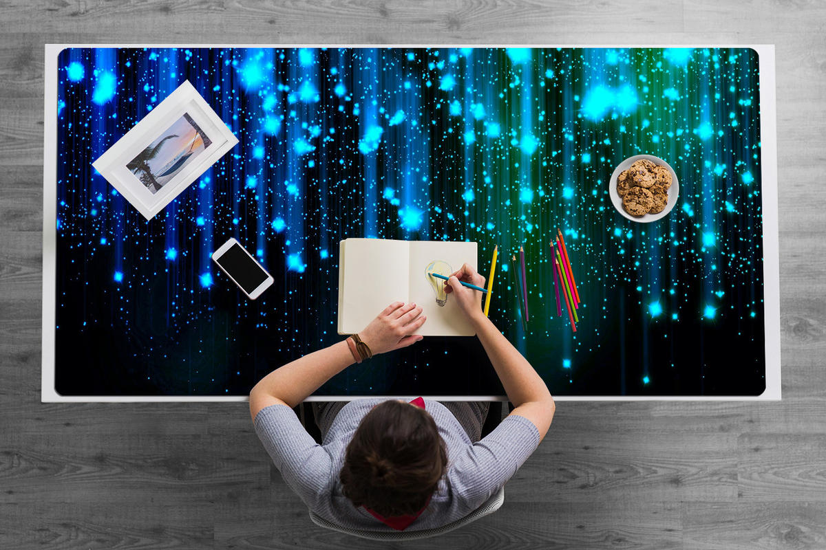 SCHREIBTISCHUNTERLAGE 120x60 cm Blau - Blau, Kunststoff (1.6/120/60cm) - ArtPrintCave