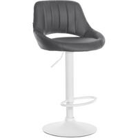BARHOCKER Milet 47x48x85 cm grau - Grau, Leder (47/85/48cm) - furnicato