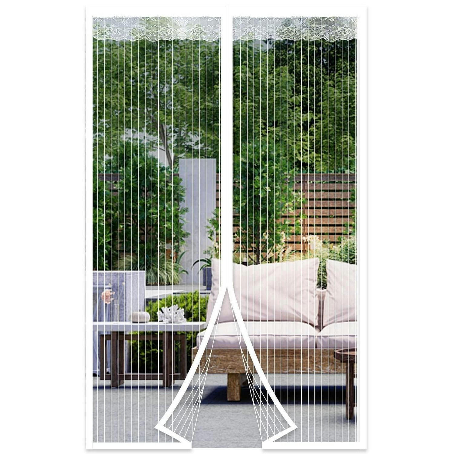 FLIEGENGITTER Tür 90 x 210 cm Weiß Magnetisch Ohne Bohren - Weiß, Textil (90/1/210cm)