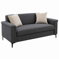 SOFA 2-Sitzer 172 cm Dunkelgrau mit Metallfüßen - Dunkelgrau, Holz (73.5/81.5/172cm) - Meubliv