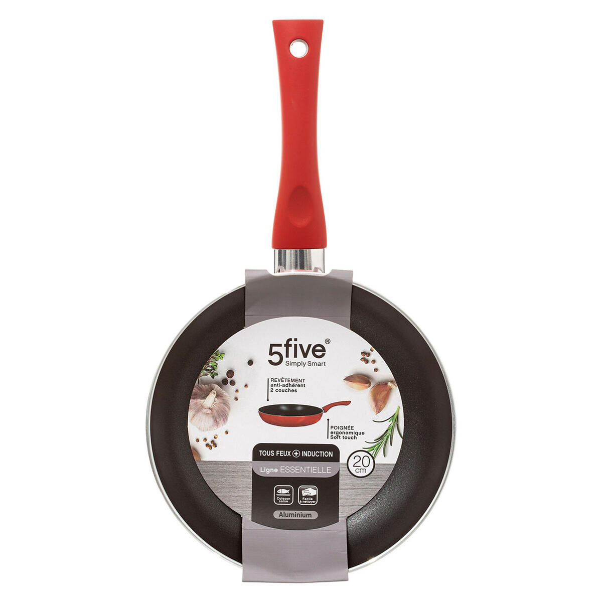 BRATPFANNE Essentielle, antihaftbeschichtet, Aluminium, Kunststoff, Rot, 20 cm - Rot, Metall (36.4/20.3/5.2cm) - 5five Simply Smart