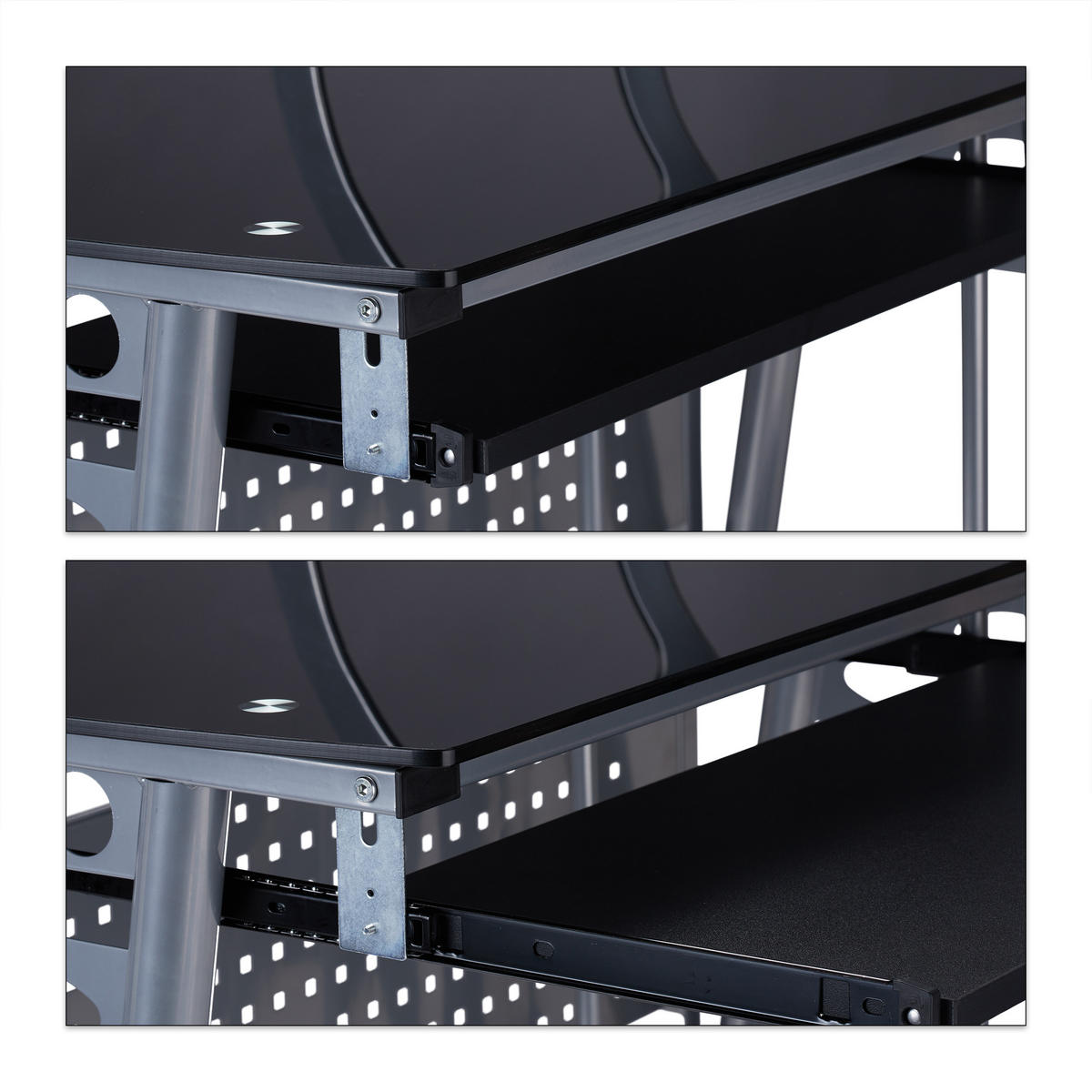 POČÍTAČOVÝ stôl - viacfarebná, kov/kompozitné drevo (55/105/98cm) - Relaxdays