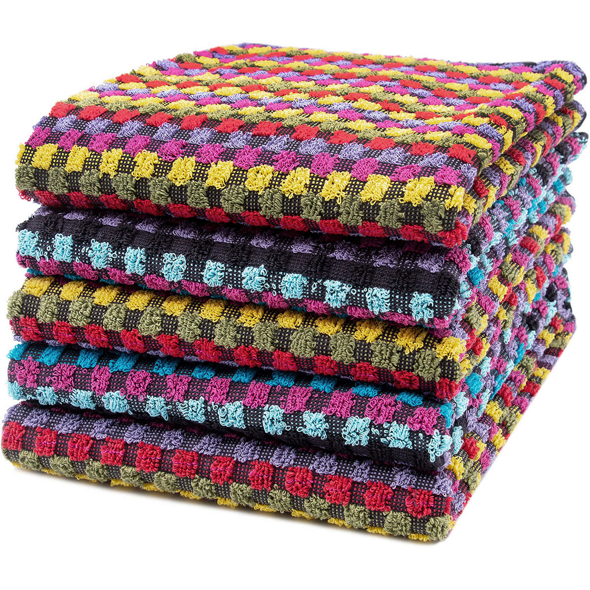 GESCHIRRTÜCHER, 5er-Set, 45x90 cm, 100% Baumwolle, bunt - Multicolor, Textil (45/90cm) - Zollner