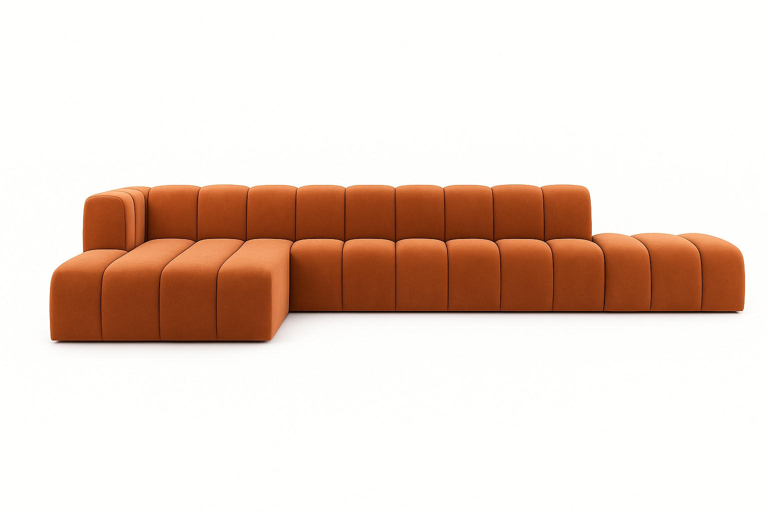 ECKSOFA Mit Hocker GRAND L, Stoff Salvador, Braun, Links - Braun, Holz (386/179cm) - Kaiser Möbel