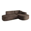 ECKSOFA Ottomane Rechts MARI-L1-v3 - 232x163x81 cm Braun Velours - Schwarz/Braun, Holzwerkstoff/Kunststoff (232/163cm) - ALTDECOR