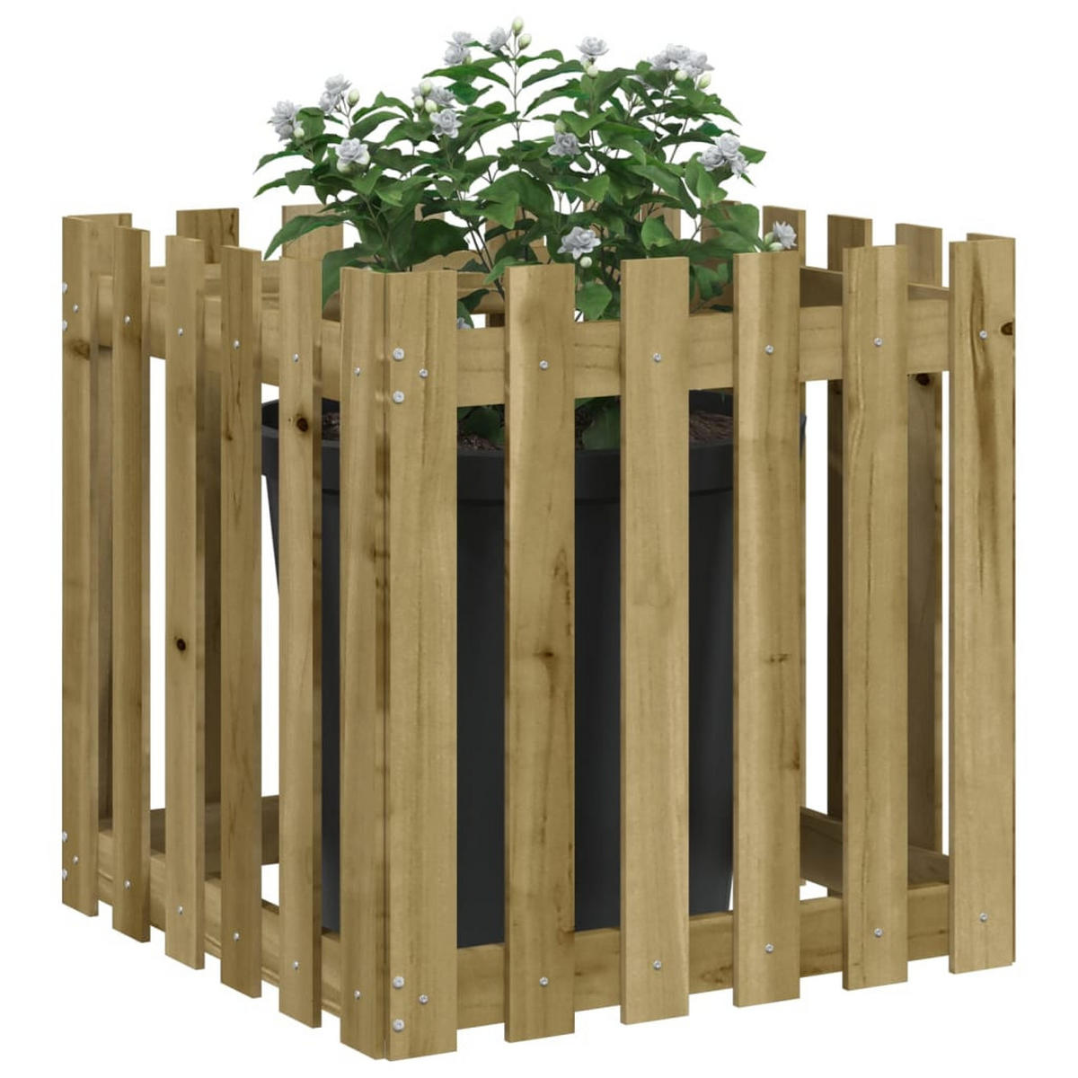 PFLANZKÜBEL Latten-Design 60x60x60 cm Kiefernholz Imprägniert - Braun, Holz (60/60/60cm)