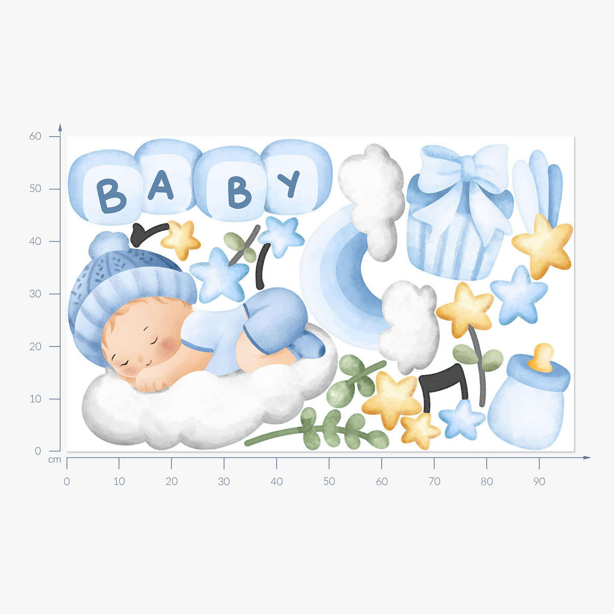 WANDAUFKLEBER 60x96cm - Kinderdekorationen für - Multicolor, Kunststoff (60/96/0.1cm) - Wallfluent