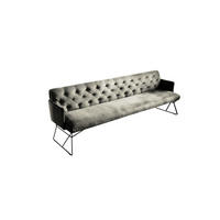 ESSZIMMERBANK CHARME Silber Velvet - Silberfarben, Textil (206/85/68cm) - KAWOLA