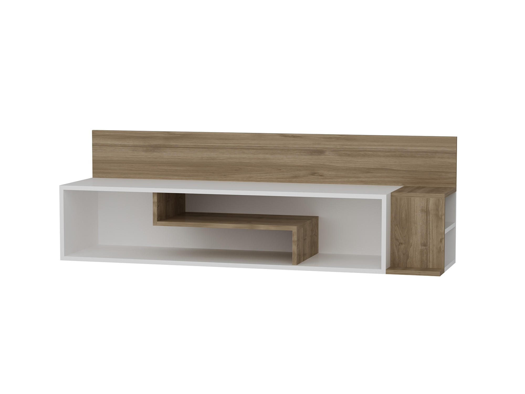 TV-LOWBOARD Stream Weiß Braun - Weiß/Braun, Holzwerkstoff (161/52/39cm) - moebel17