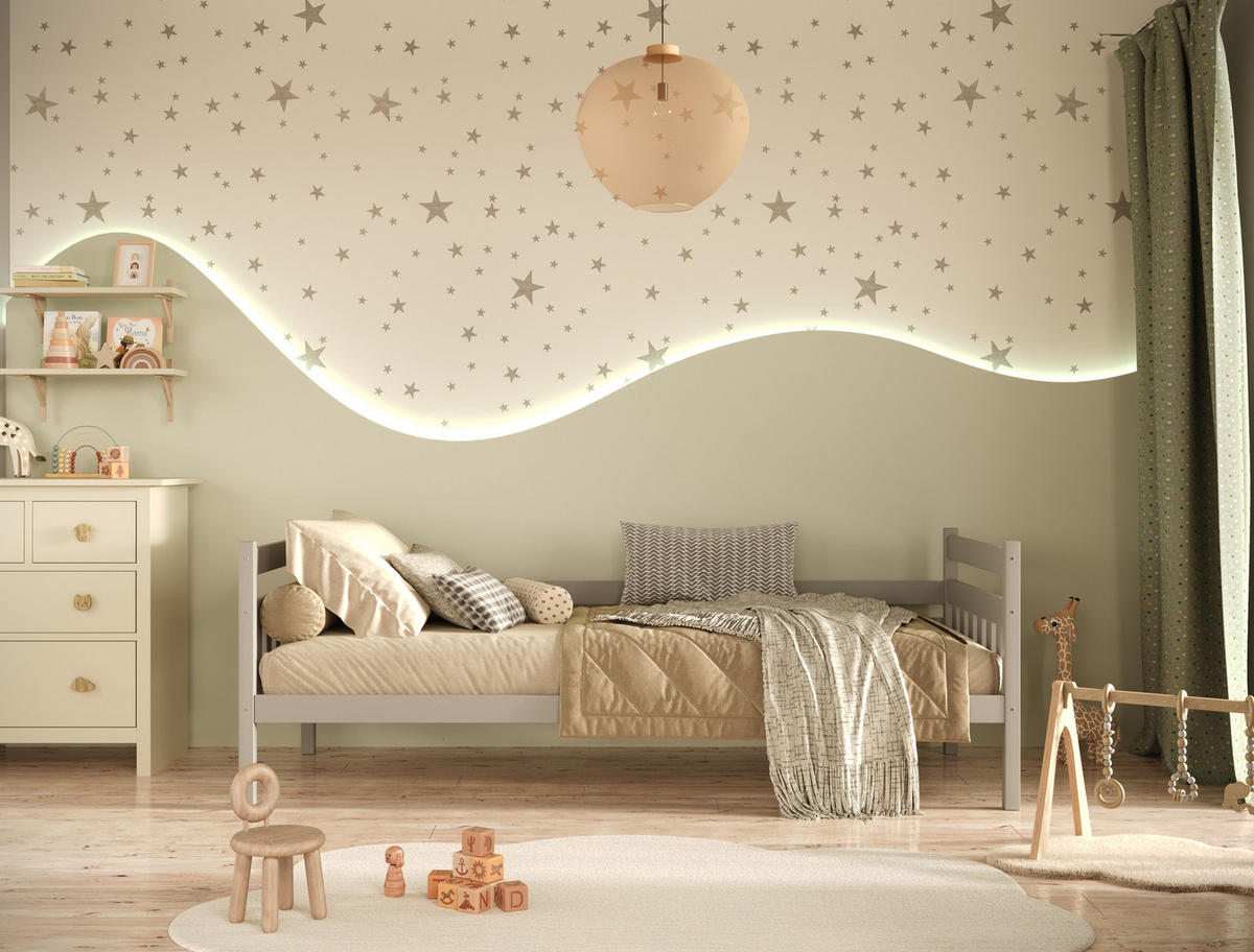 KINDERBETT Dawid ohne Matratze 90/200 Grau 90/200 - Grau, Holz (90/200cm) - RAUMHIRSCH FURNITURE