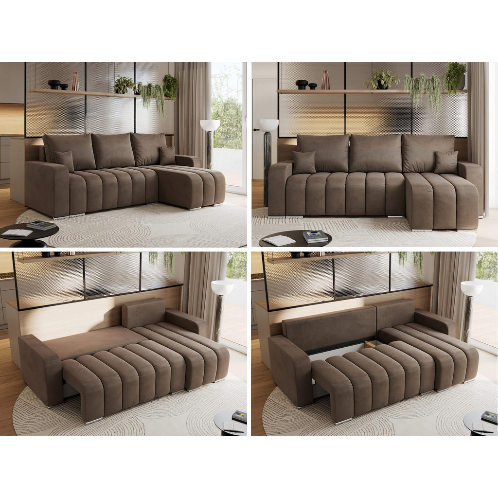 Thumbnail - MKS Ecksofa, Braun, Textil, 3-Sitzer, L-Form,L-Form, 245x147 cm, Oeko-Tex®, Wohnzimmer, Sofas & Couches, Wohnlandschafte...