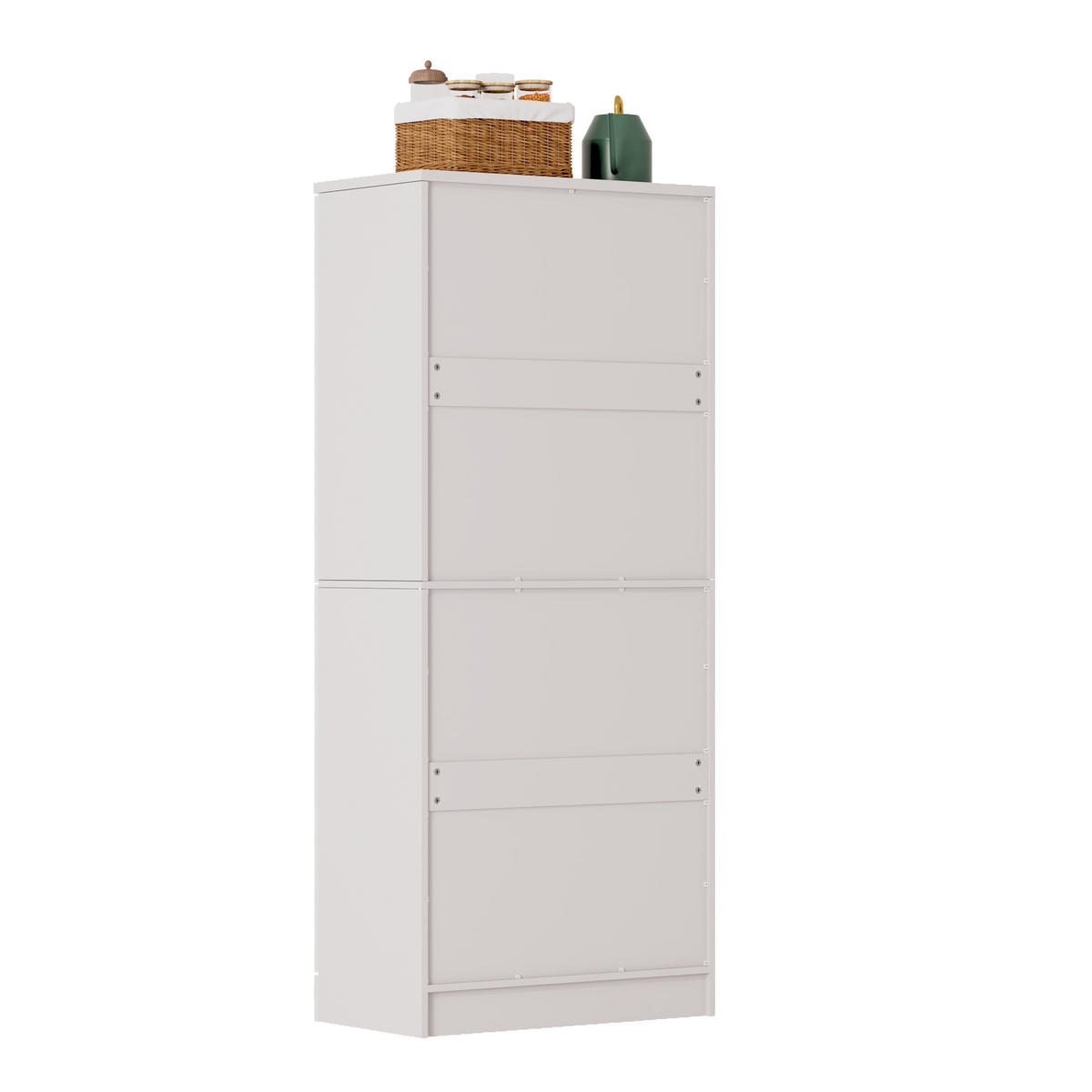 BUFFET 42/76/180 cm Weiß aus MDF mit verstellbaren Böden - Weiß, Holzwerkstoff (42/180/76cm) - OKWISH