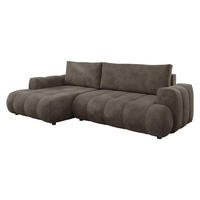 ECKSOFA Haiti, Seite: Links LC+2R - Schwarz/Braun, Holz/Textil (276/156cm) - MIRJAN24