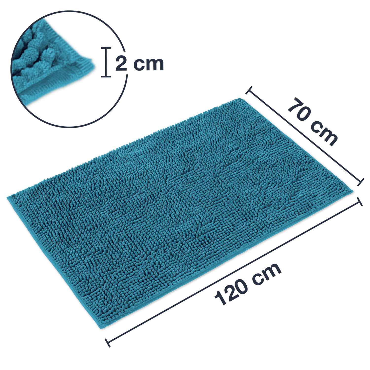 BADEMATTE PARIS - Petrol, Textil (70/120cm) - WohnDirect