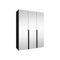DREHTÜRENSCHRANK Mila III 150 - Schwarz, Holzwerkstoff/Kunststoff (150/202/52cm) - MIRJAN24