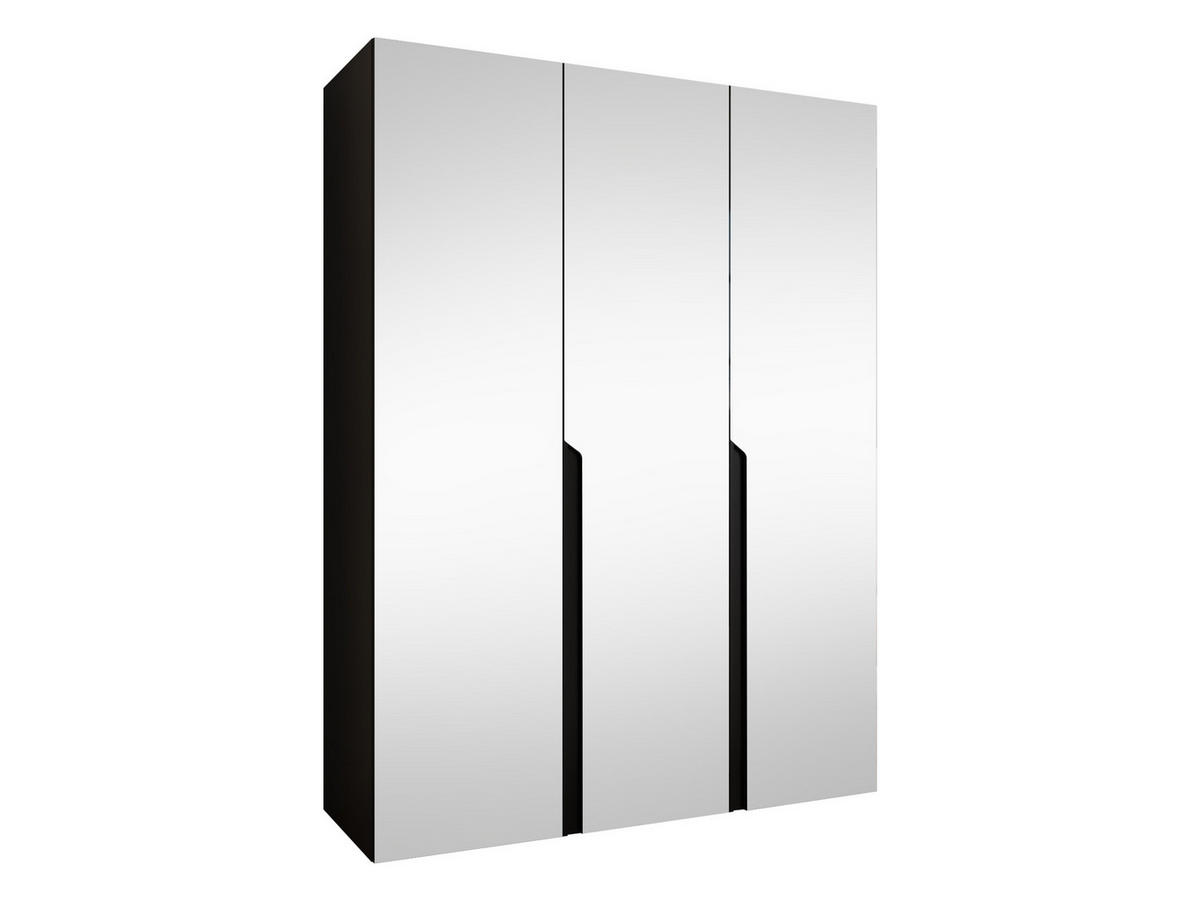 DREHTÜRENSCHRANK Mila III 150 - Schwarz, Holzwerkstoff/Kunststoff (150/202/52cm) - MIRJAN24