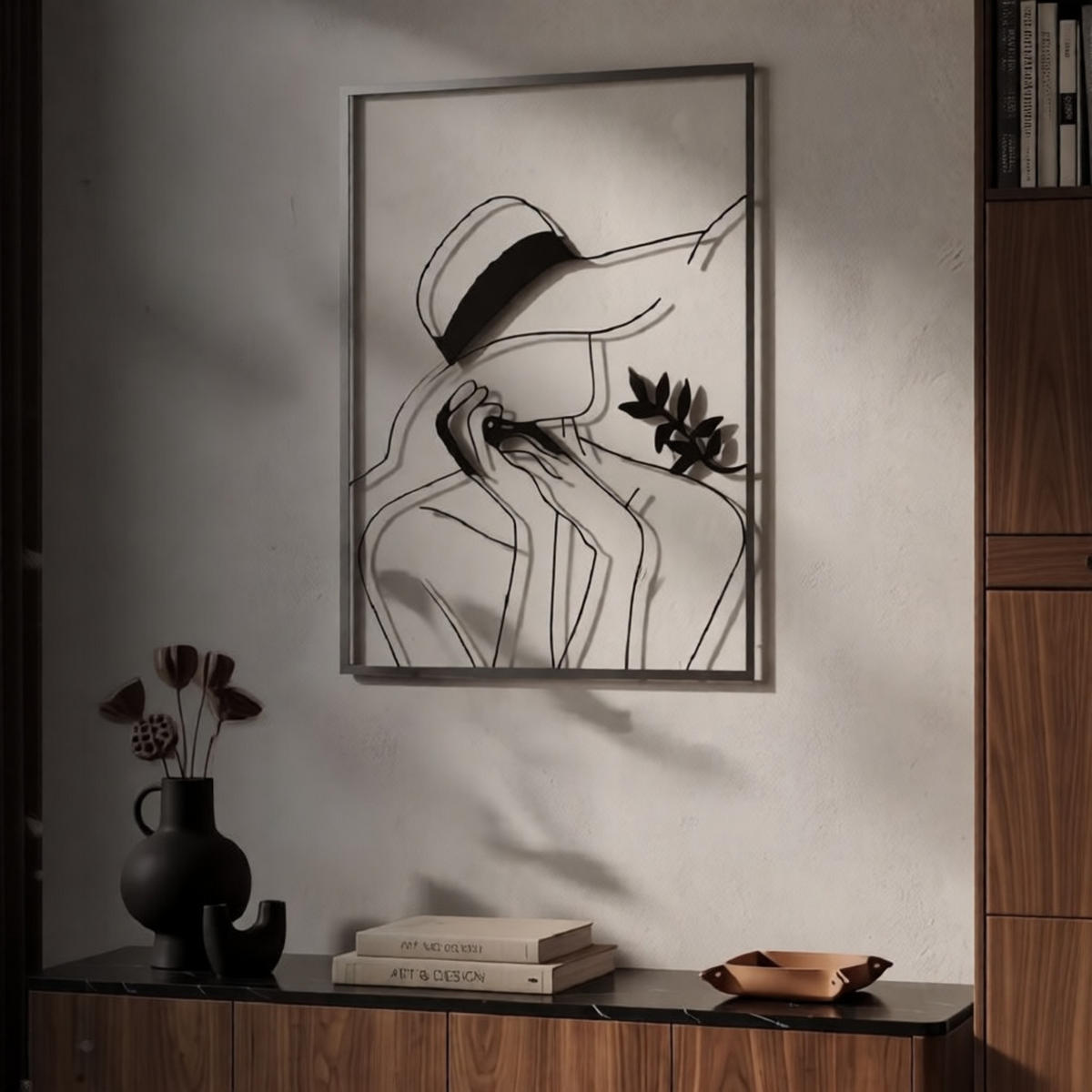 WANDDEKORATION Elegant - B, schwarz, Eisen, 60 x 80 cm - Schwarz, Metall (60/80/1cm) - Mauro Ferretti