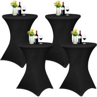 STEHTISCH Husse 4er-Set Schwarz 80 x 110 cm - Schwarz, Textil (80/110cm)