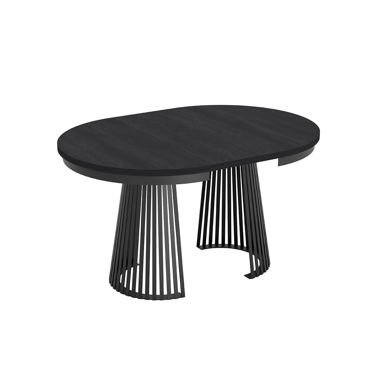 ESSTISCH TRAVIS Ausziehbar 100 - 180 / 100 x 76,6 cm - Schwarz, Holz (100/100/76.6cm) - MASSENO