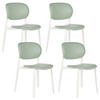 GARTENSTUHL 4er-Set Grün Musano - Weiß/Grün, Kunststoff (47/88/46cm) - Beliani