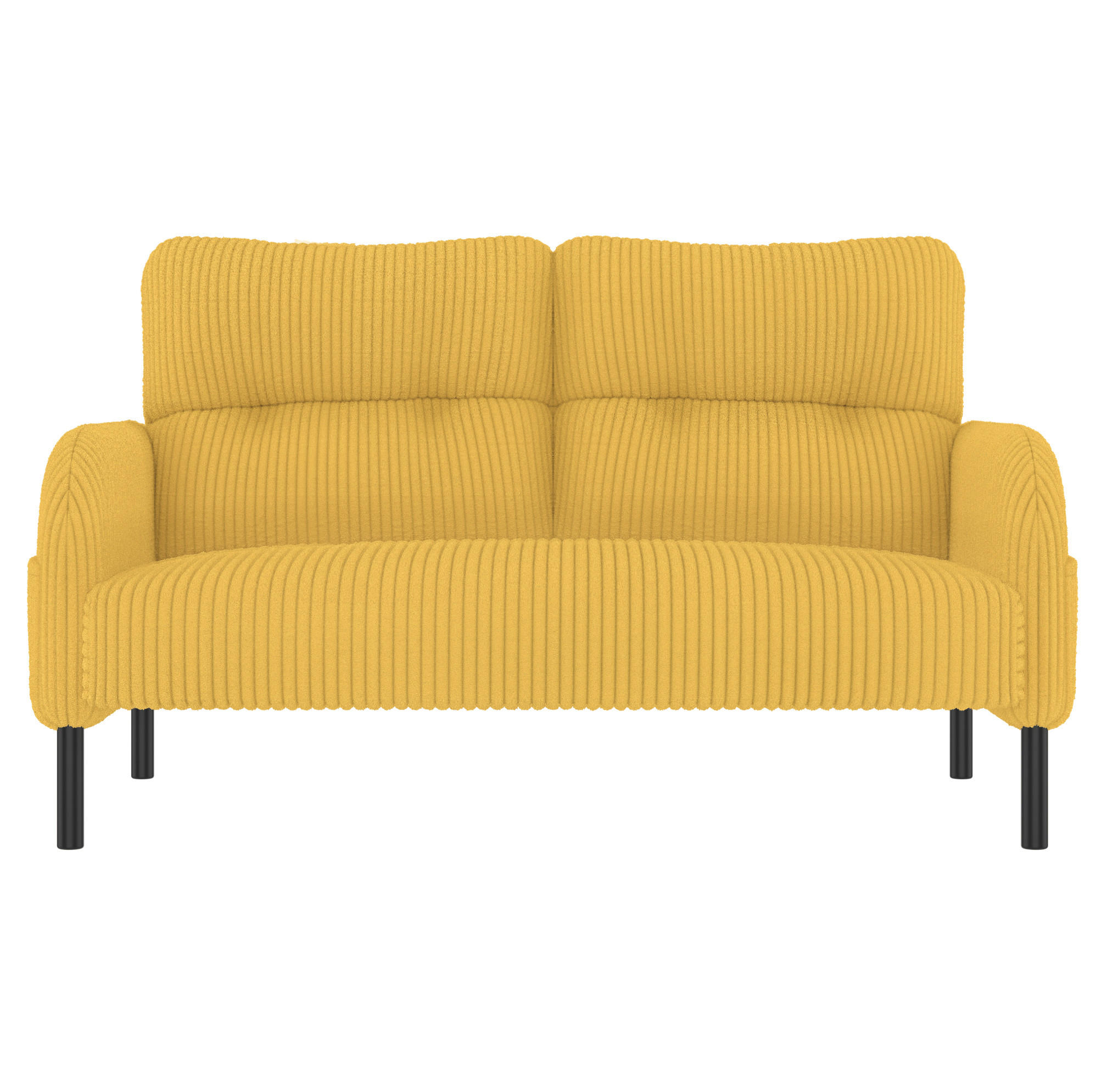 SOFA 2-Sitzer Cord 120 x 75 x 79 cm Gelb - Gelb, Holzwerkstoff (120/79/75cm) - Meubliv
