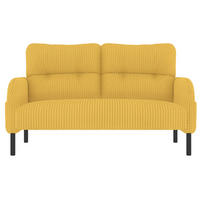 SOFA 2-Sitzer Cord 120 x 75 x 79 cm Gelb - Gelb, Holzwerkstoff (120/79/75cm) - Meubliv