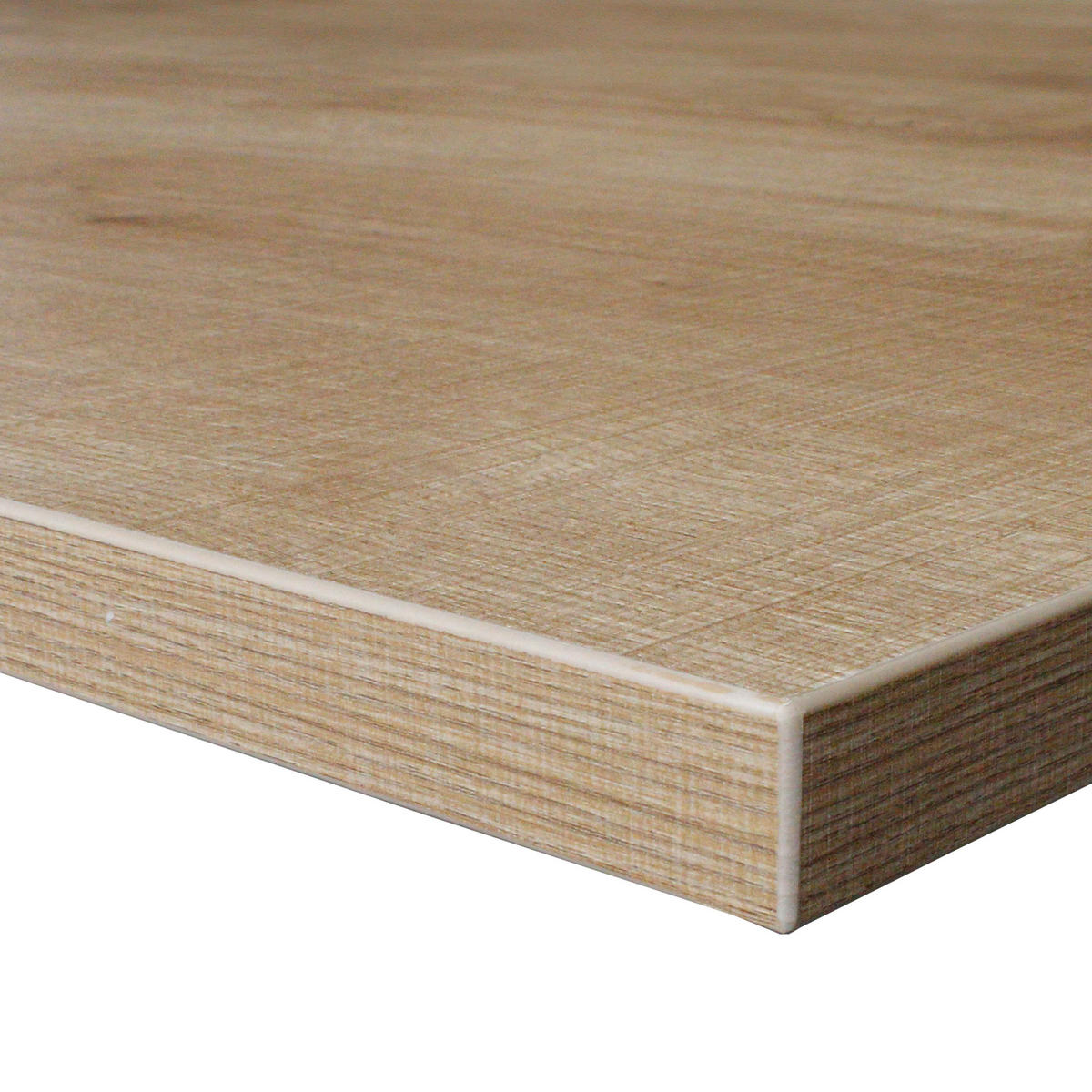 TISCHPLATTE, helles Holz - Beige, Metall (60/120/2.5cm) - Oviala