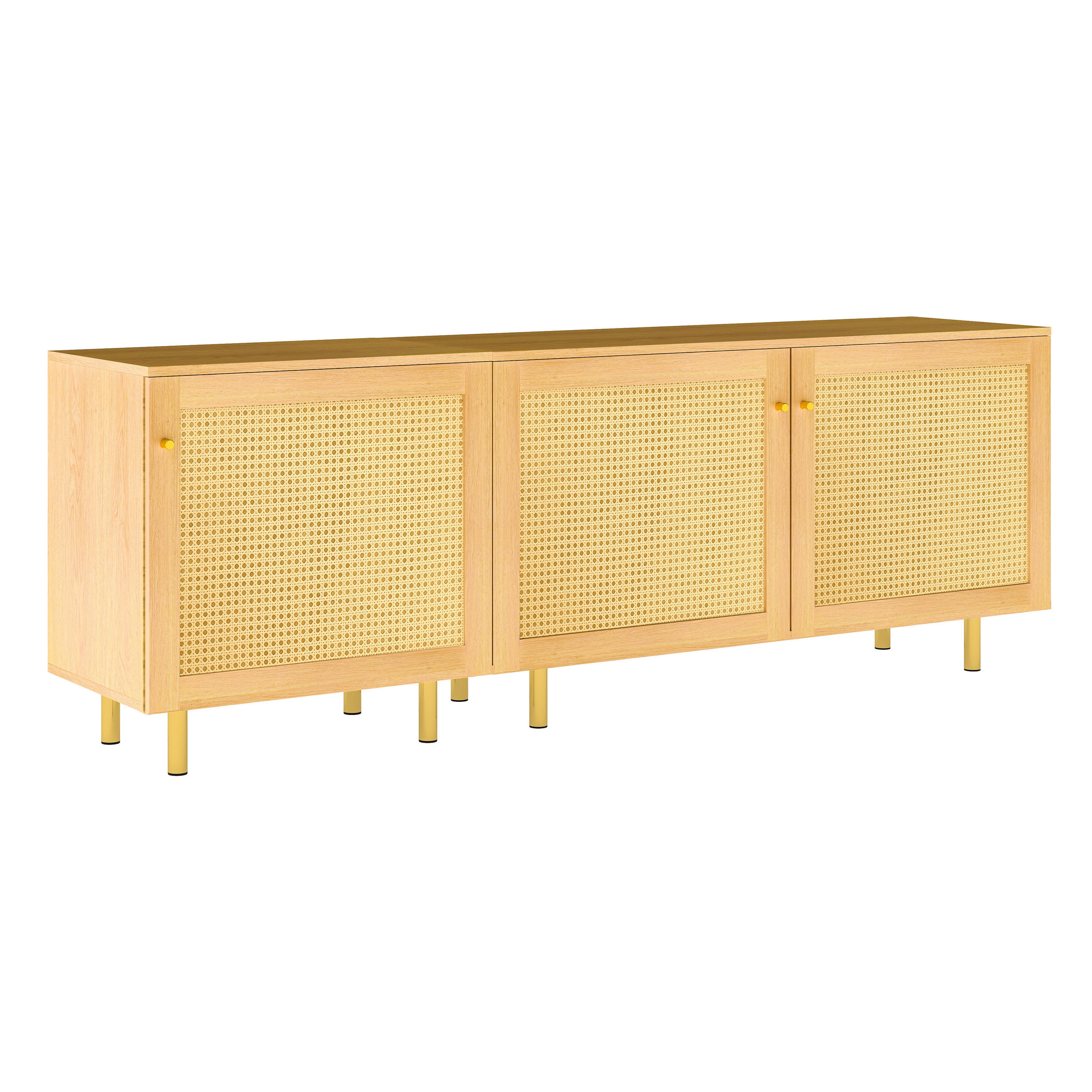 Urban Meuble SIDEBOARD ratan přírodní 180 cm 3 dvířka modulární