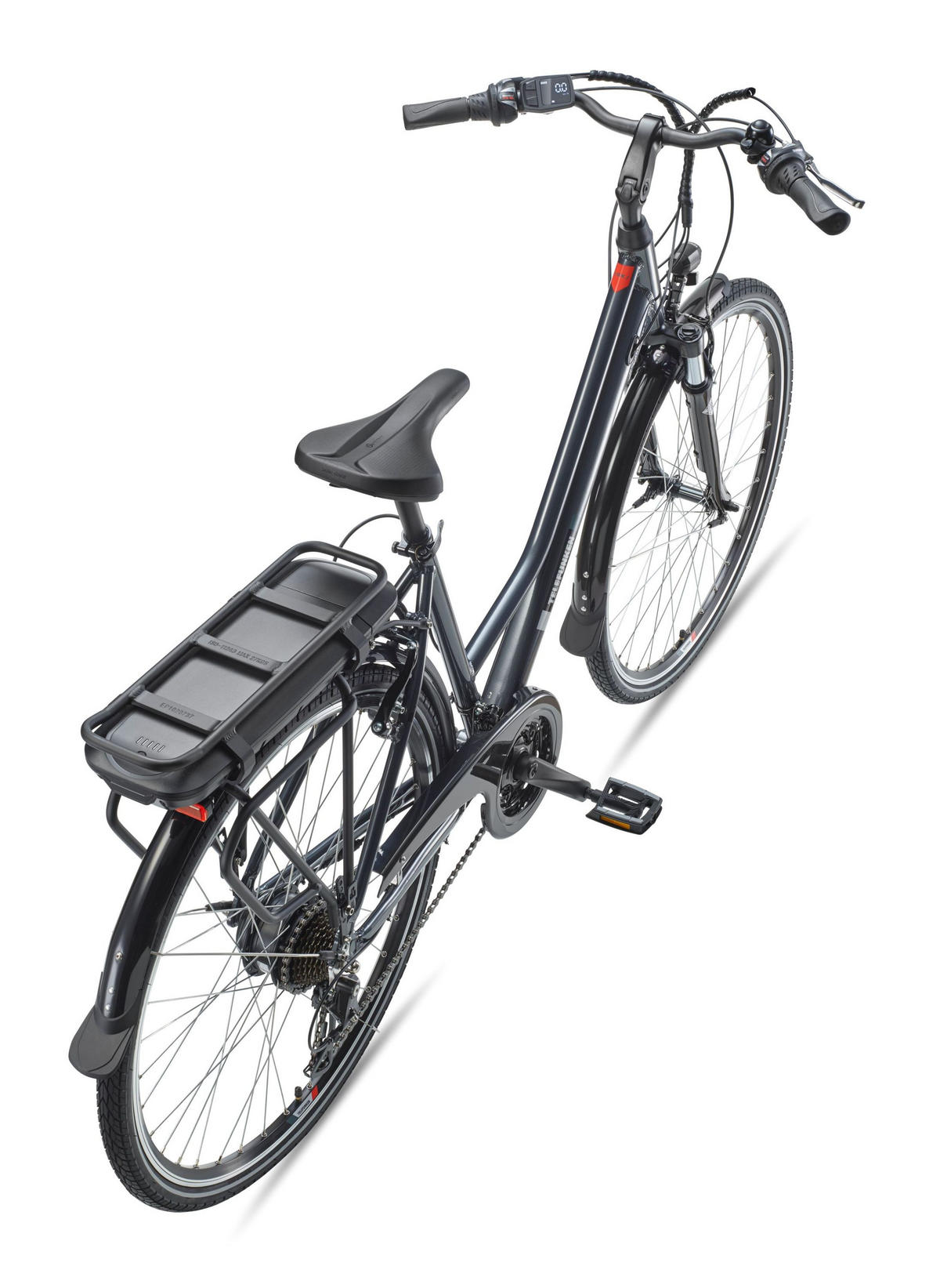 E-BIKE XT485 Trekking Elektrofahrrad 21-Gang Shimano Kettenschaltung, Pedelec, 14,5Ah, 37V Akku - Anthrazit, Metall (112cm) - Telefunken
