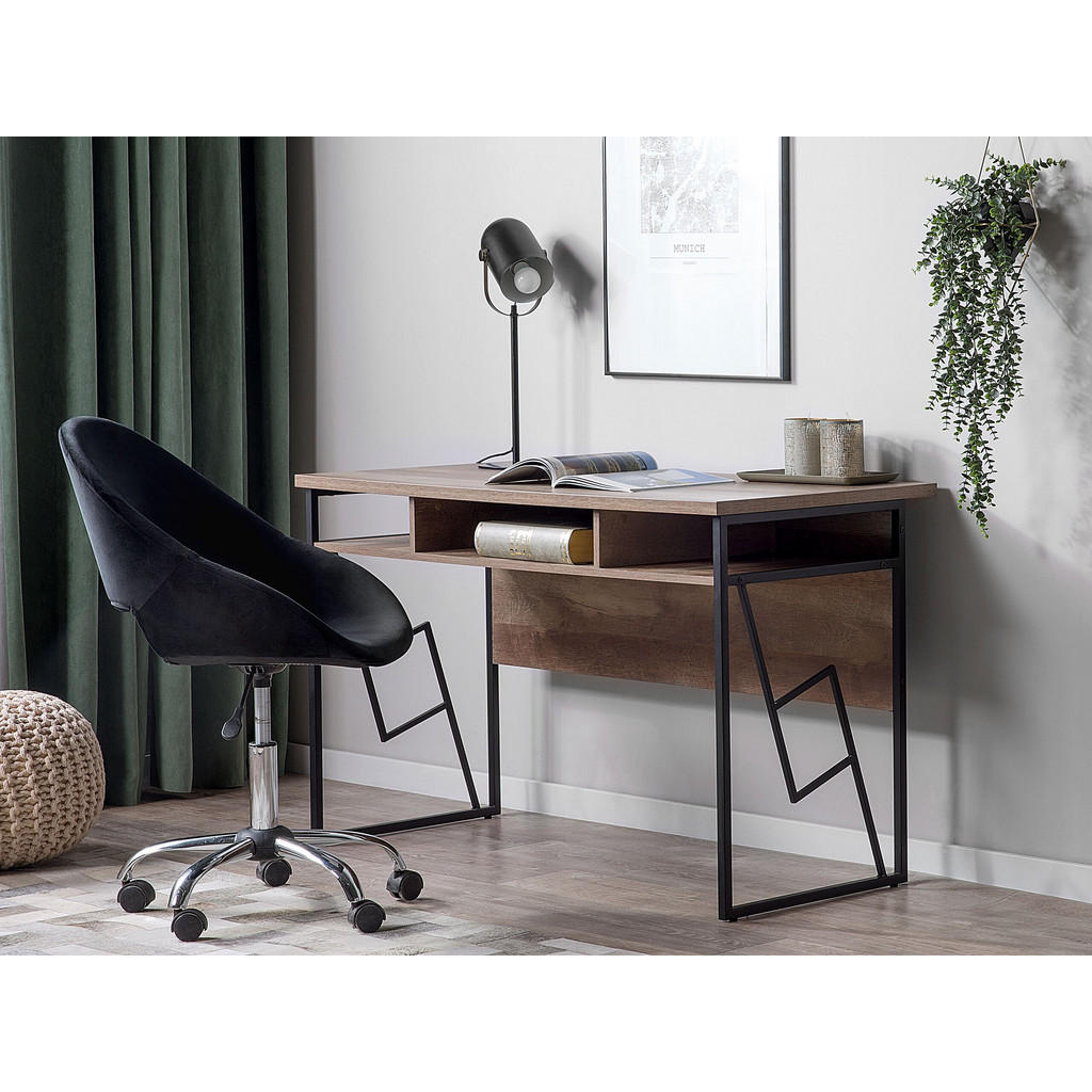 Thumbnail - Beliani Schreibtisch, Dunkelgrau, Holzwerkstoff, 120x76x60 cm, Arbeitszimmer, Schreibtische, Bürotische