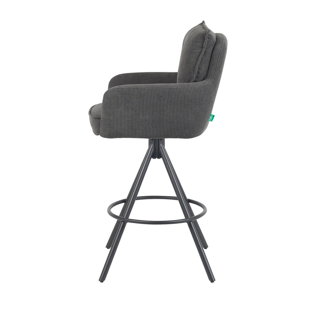 BARHOCKER Nila 2er-Set - Anthrazit/Schwarz, Textil/Metall (55/102/58cm) - DUBI Möbel