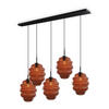 HÄNGELEUCHTE Echos 5-flammig Braun Ø 25cm - Schwarz/Braun, Glas (25/25/28cm) - s.luce