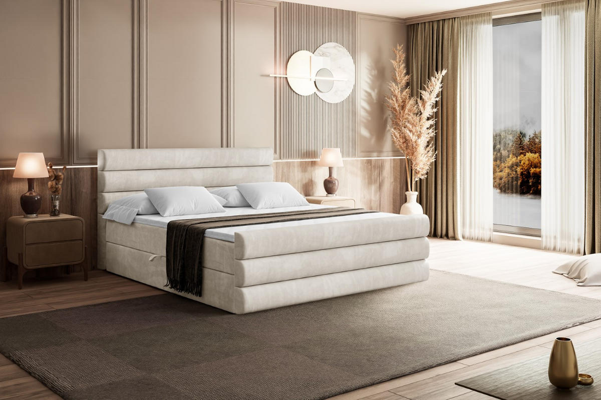 BOXBETT CELESTIA-Z - 160x200 cm - H3 - Ecru - Ecru, Holzwerkstoff (160/200cm) - ALTDECOR