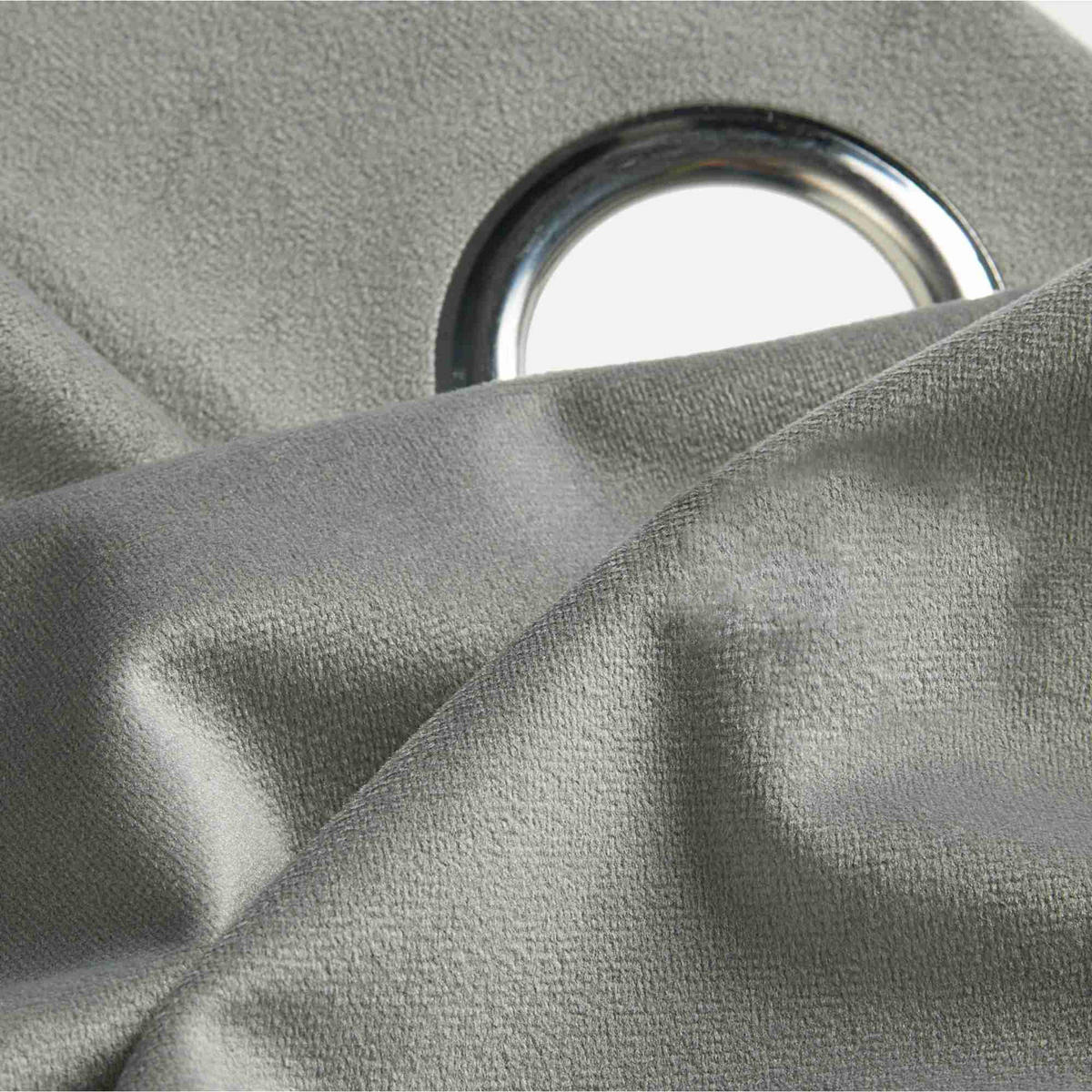 ÖSENVORHANG VELVET SIGNATURE - Grau, Textil (140/1/250cm) - Tom Tailor