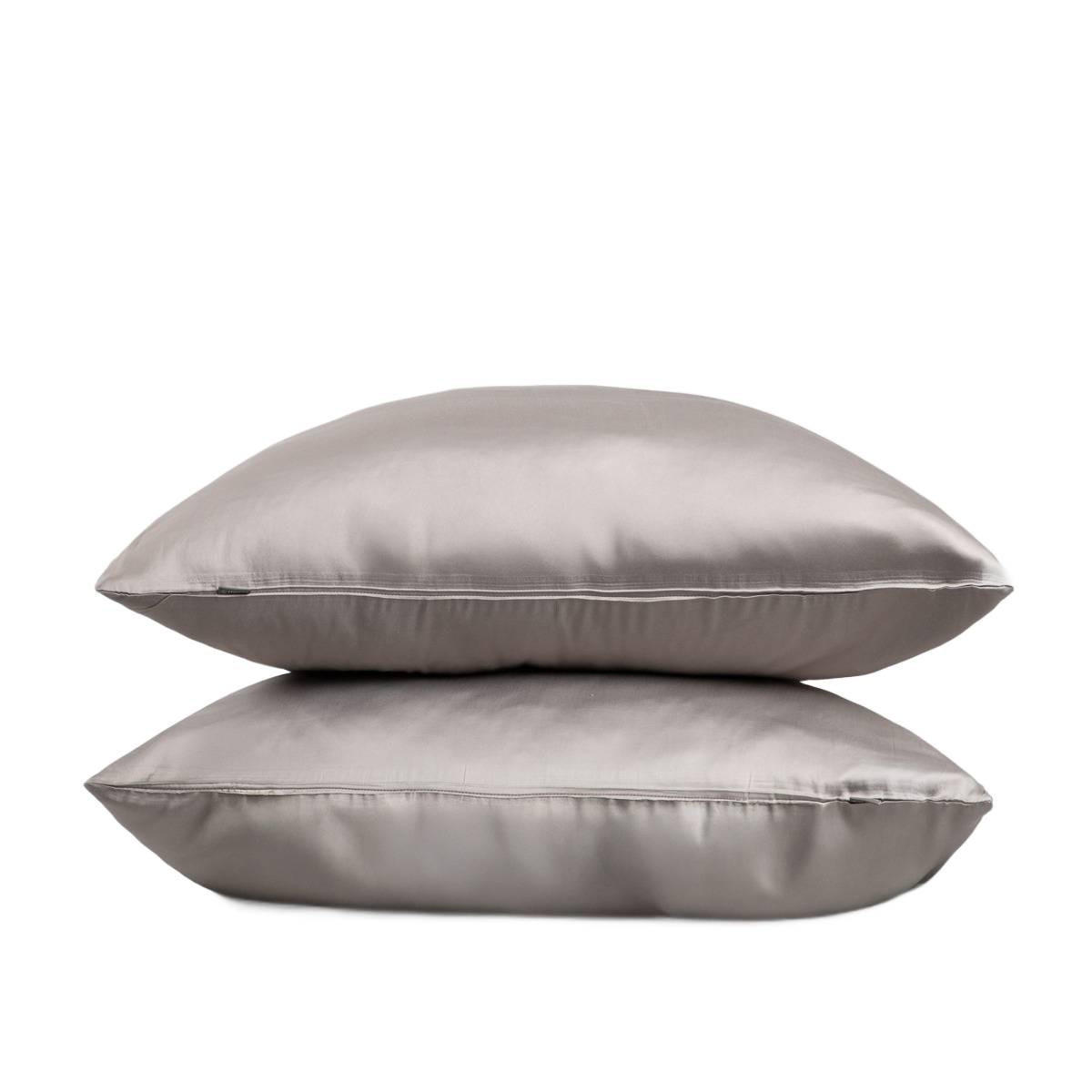 KISSENBEZÜGE Bamsa Bambus grau 70/80 cm 2er-Set - Grau, Textil (70/80cm) - Homla