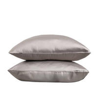 KISSENBEZÜGE Bamsa Bambus grau 70/80 cm 2er-Set - Grau, Textil (70/80cm) - Homla