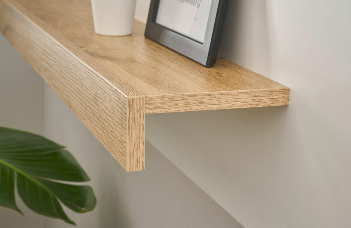 SCHREIBTISCHKOMBINATION 4-teilig weiß matt, Eiche Wotan 213 cm, Büromöbel Set mit viel Stauraum - Eichefarben/Silberfarben, Holzwerkstoff/Kunststoff (62/213/155cm) - Furn.Design