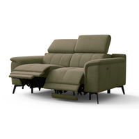 RELAXSOFA FIERO 2-Sitzer mit 2 Relaxfunktionen, olivgrün - Schwarz/Olivgrün, Holzwerkstoff/Textil (170/82/103cm) - Wozimo