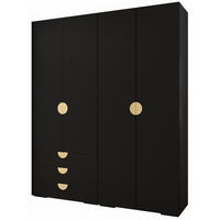 GARDEROBEN-SET 236,7/200/47 - Goldfarben/Schwarz, Holz/Kunststoff (200/236.7/47cm) - Abiks Möbel