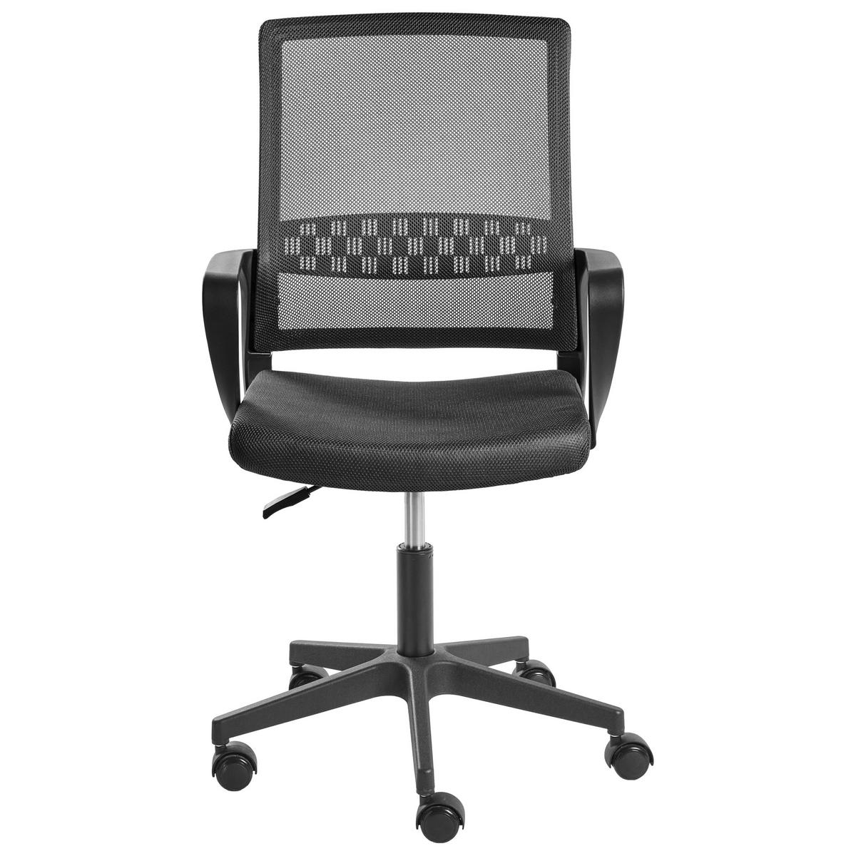 BÜROSTUHL Schwarz Ease - Schwarz, Textil (54/94/54cm) - Beliani